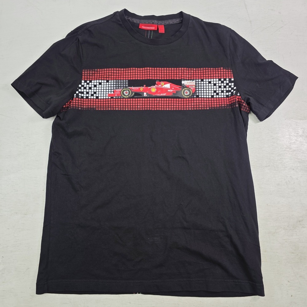 Scuderia Ferrari T-Shirt Black Graphic Logo Racing Formula 1 Sportswear Men's‎ L